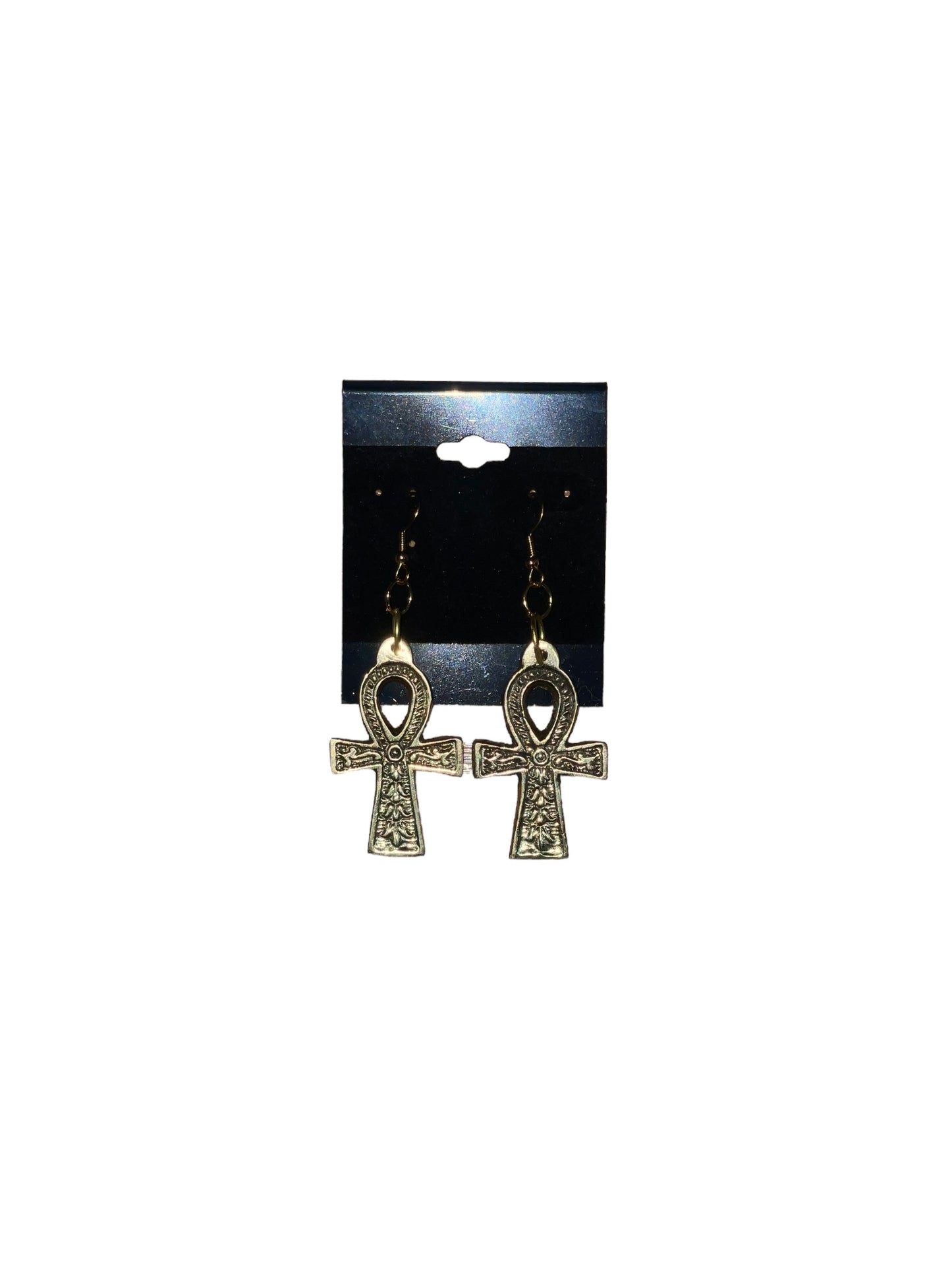 Gold Ankh Earrings