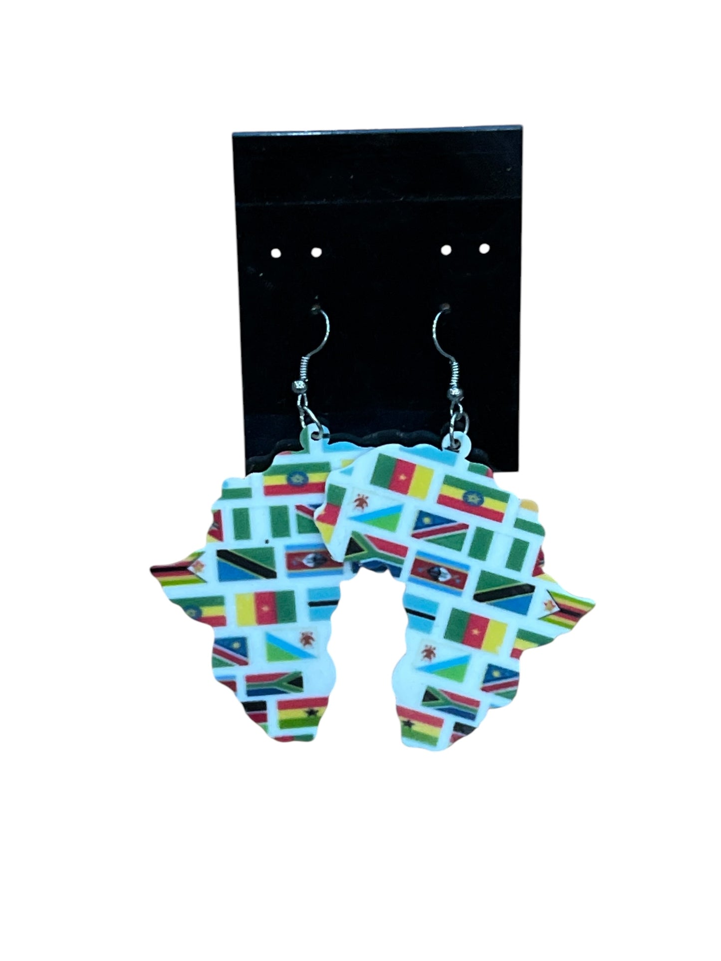 African Map Earrings