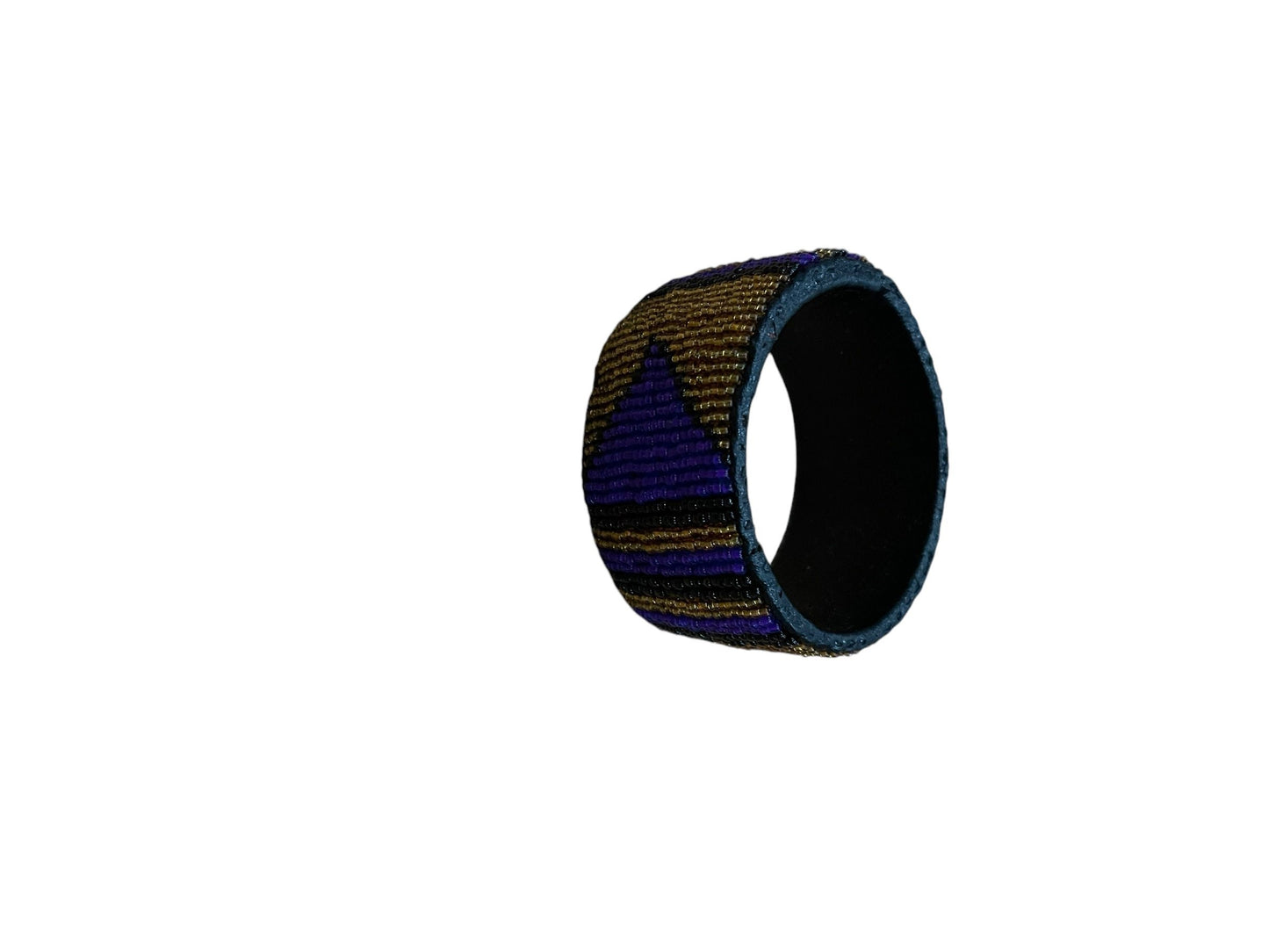 beaded African Leather Bangle