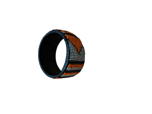 Beaded African Leather Bangle