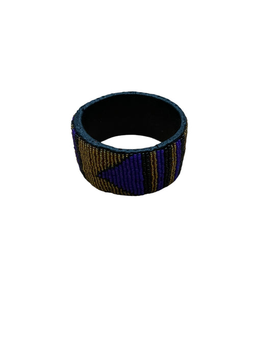 Beaded African Leather Bangle