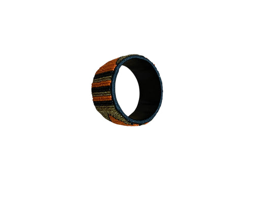 Beaded African Leather Bangle