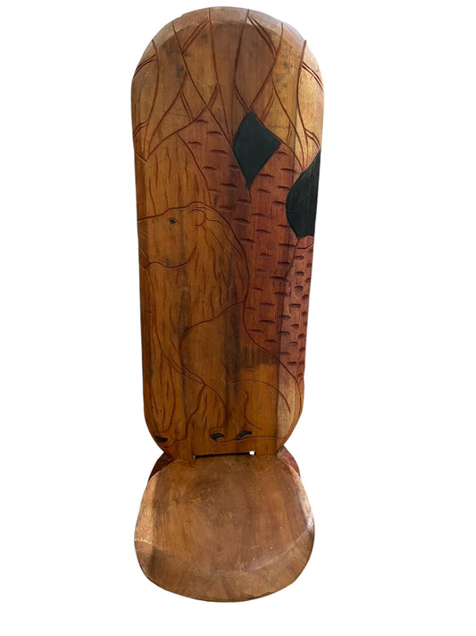African Mahogany Wooden Chair/ Two Pieces