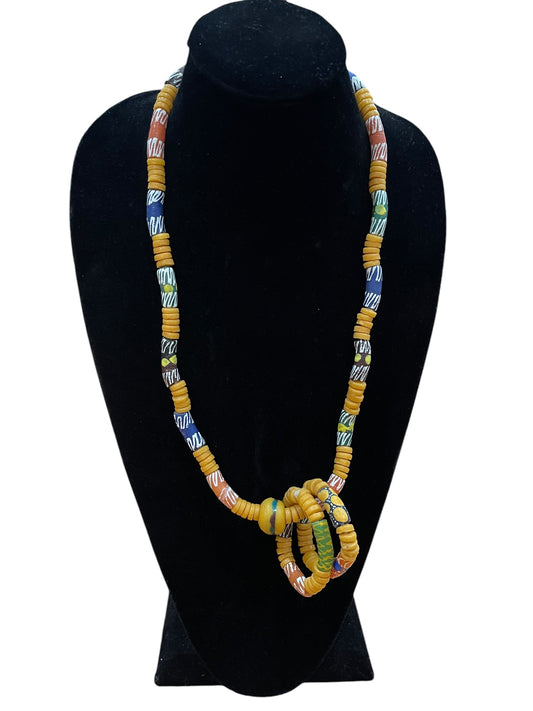 African Beaded Necklace/ Two Bracelets