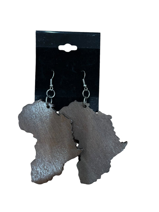 Wooden African Earrings